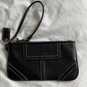 Coach Black Leather Wristlet